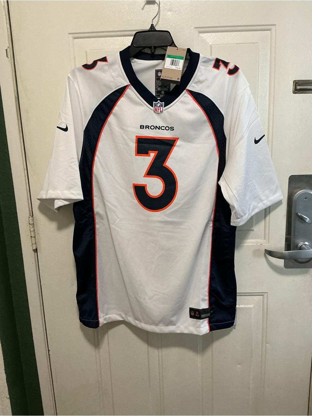 Nike Denver Broncos #3 White Navy Orange Men’s Jersey